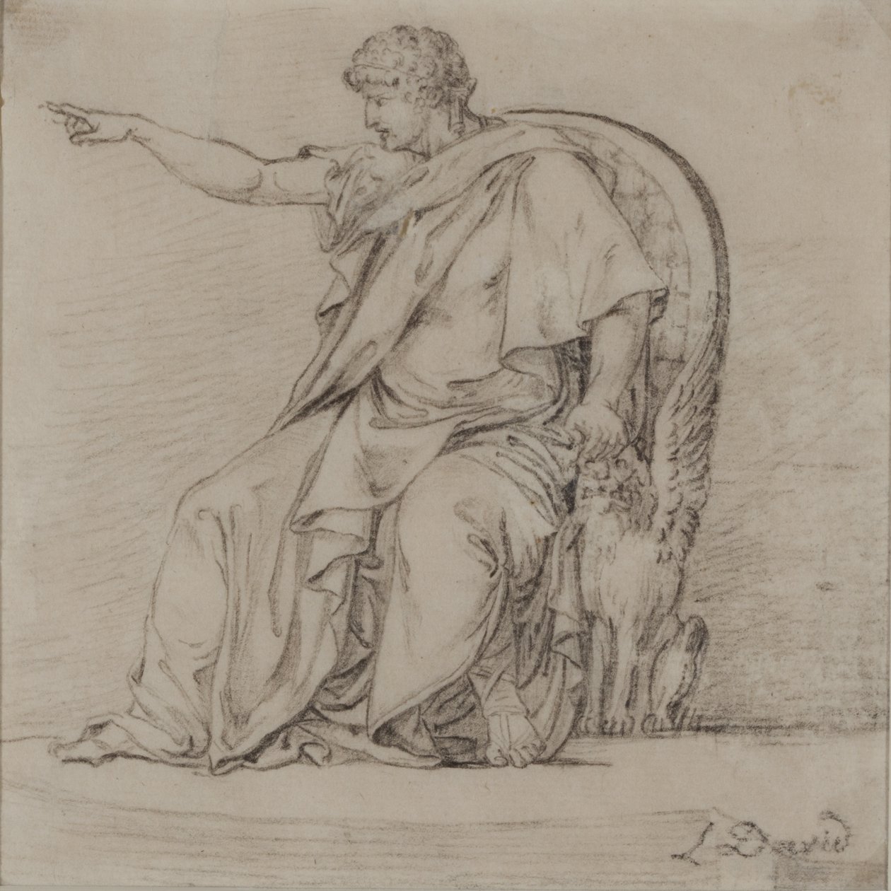 Figura Drapada, finales del siglo XVIII de Jacques Louis David