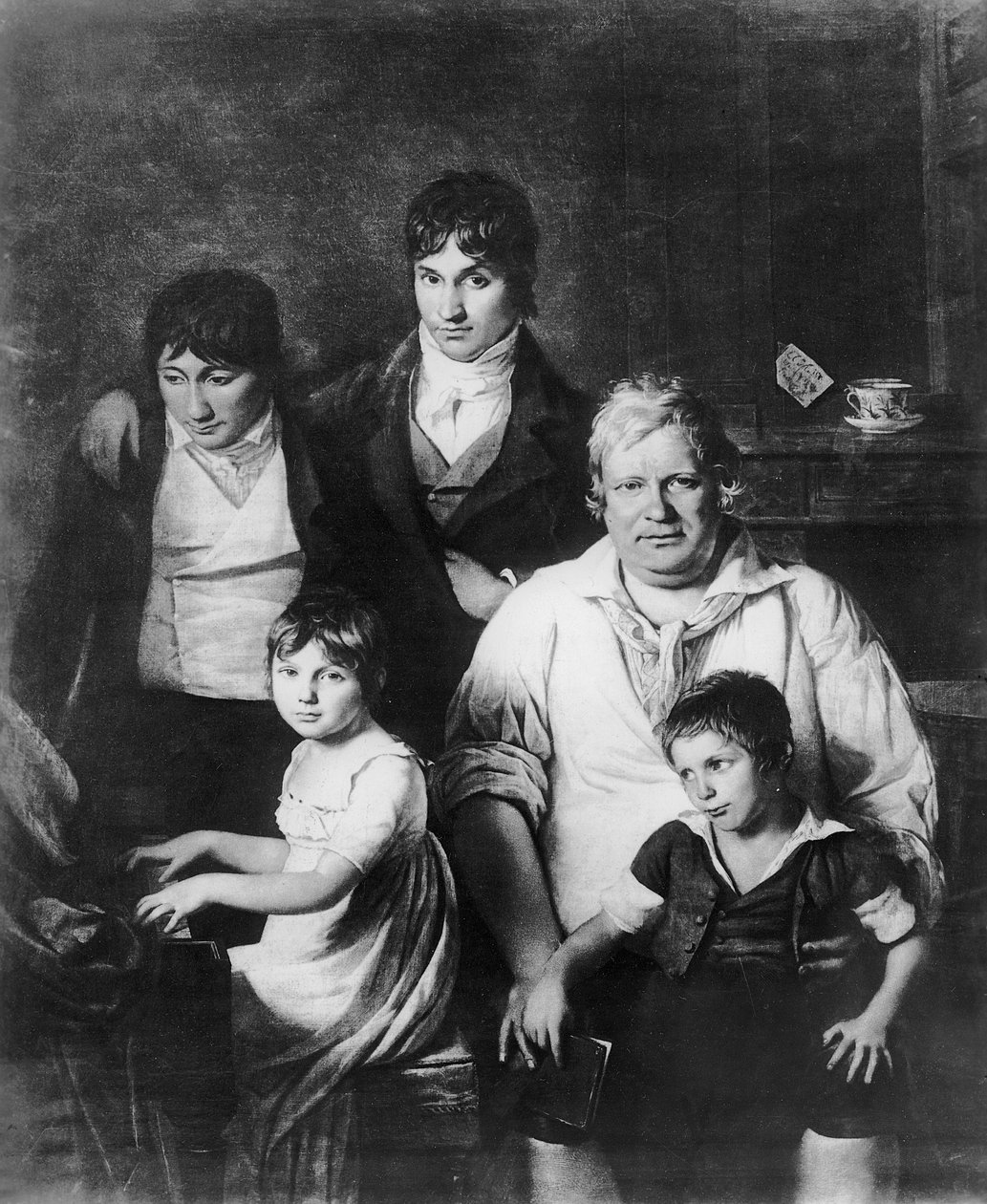 Retrato de Familia, anteriormente conocido como Michel Gerard (1737-1815) miembro de la Convención, con su Familia, finales del siglo XVIII de Jacques Louis David