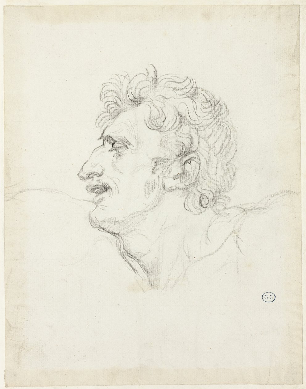 Cabeza de un Hombre, Perfil Izquierdo de Jacques Louis David