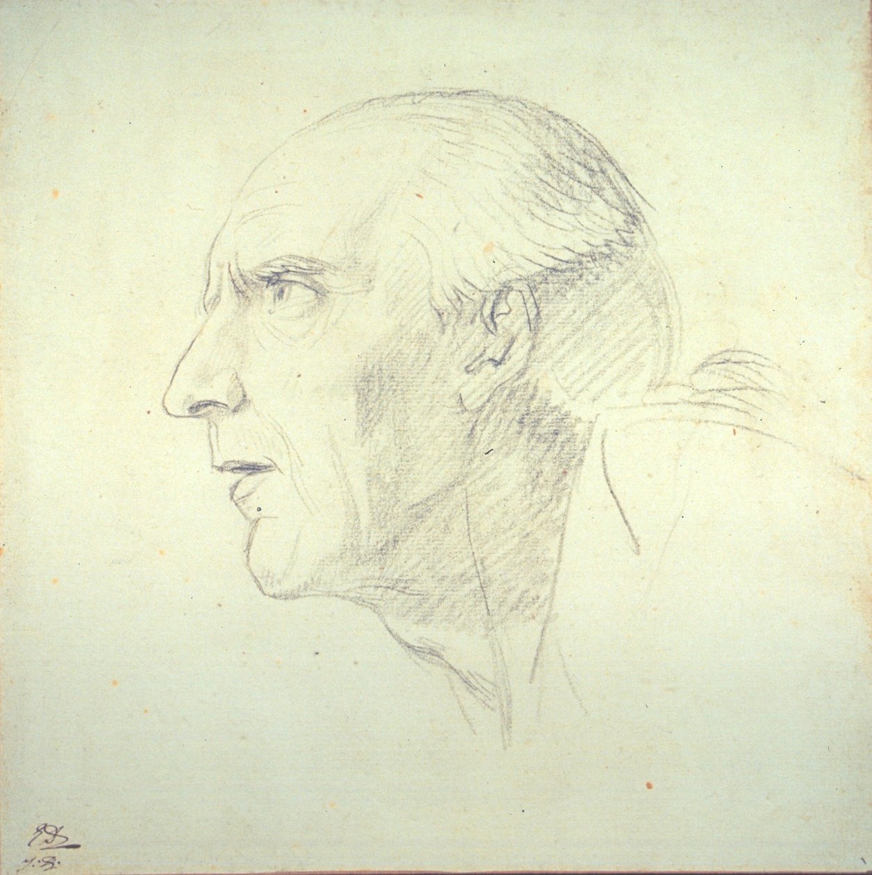Cabeza de un anciano de perfil de Jacques Louis David