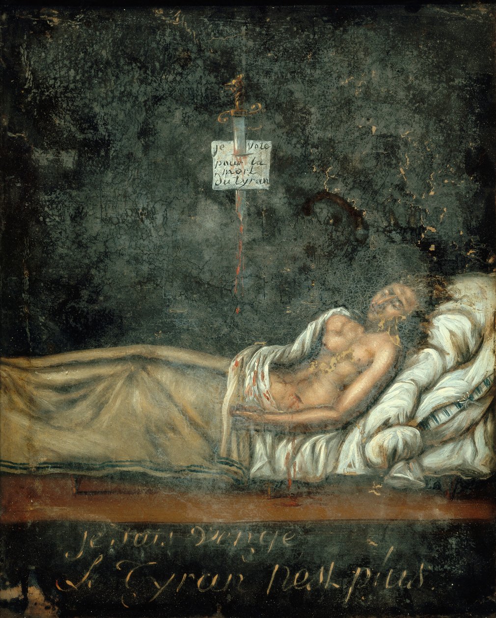 Louis-Michel Le Peletier, Marqués de Saint-Fargeau 1760-1793 en su lecho de muerte, c. 1793 de Jacques Louis David