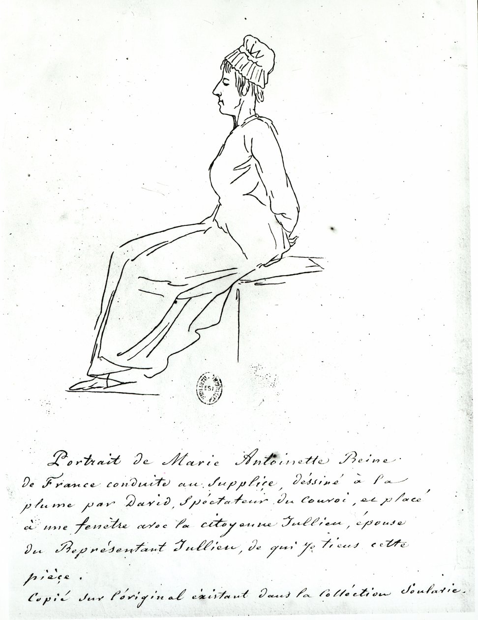 María Antonieta (1755-93) camino a su ejecución, 1793 de Jacques Louis David