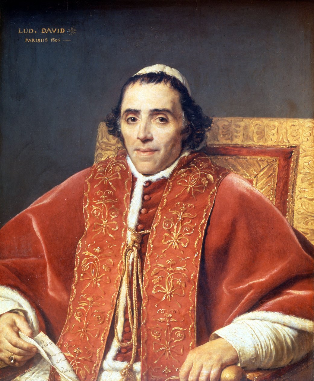 Pío VII (1742 - 1823). Pintura de Jacques Louis David (1748-1825). Museo del Louvre. París de Jacques Louis David