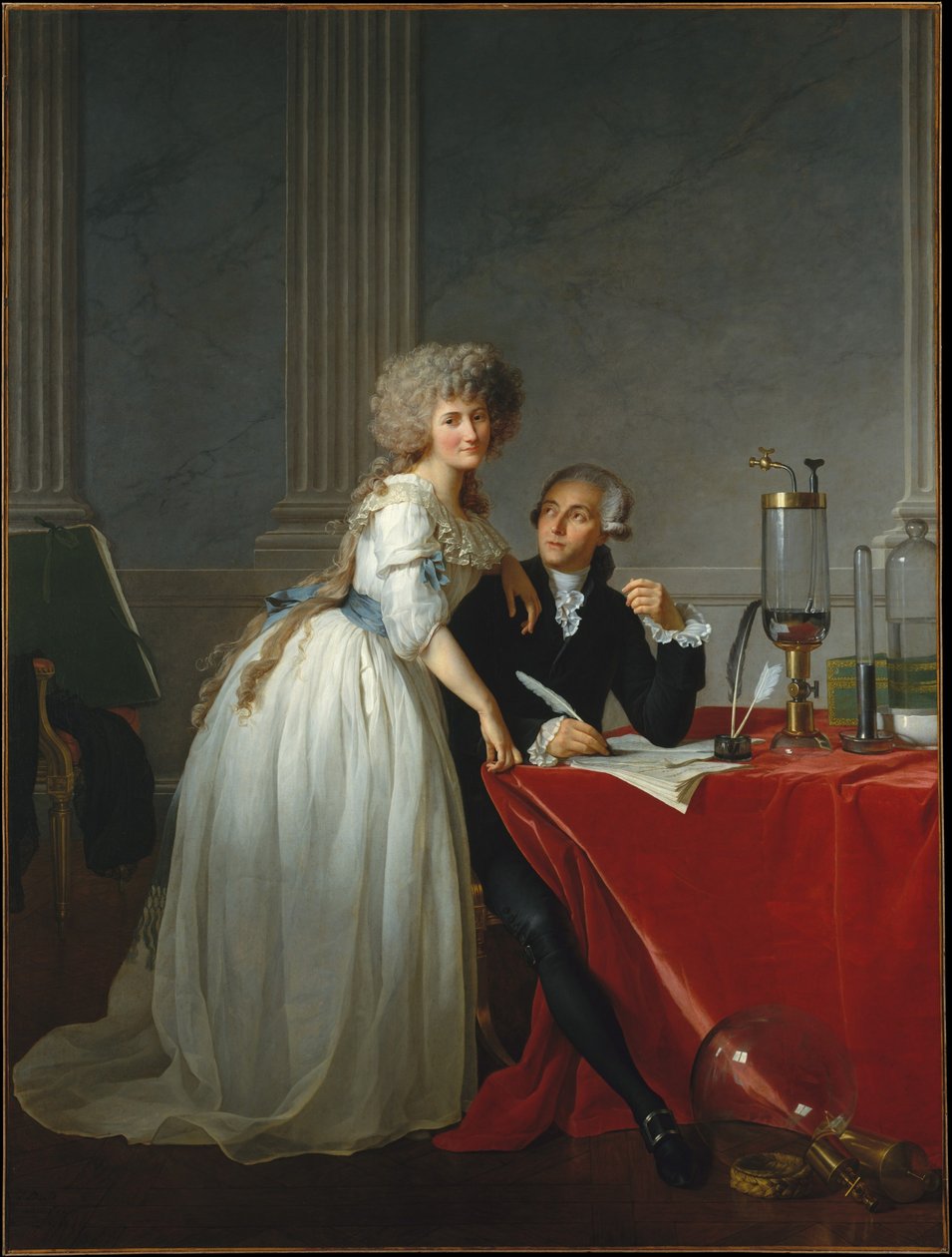 Retrato de Monsieur de Lavoisier y su esposa, la química Marie-Anne Pierrette Paulze de Jacques Louis David