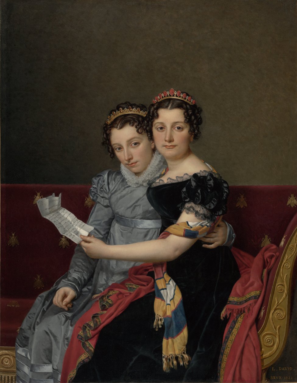Retrato de las hermanas Zénaïde y Charlotte Bonaparte de Jacques Louis David