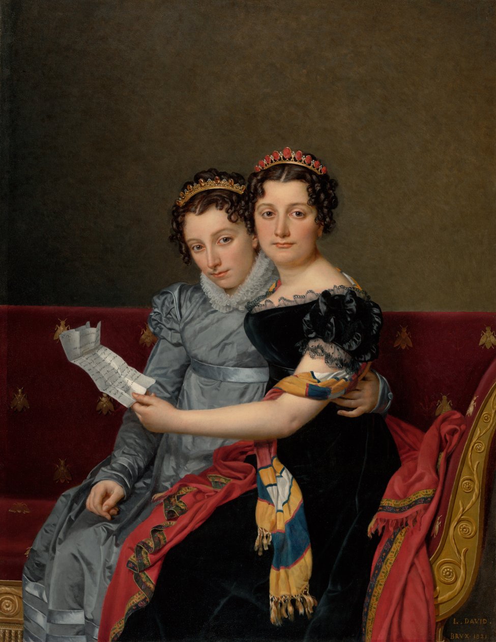 Retrato de las hermanas Zénaïde y Charlotte Bonaparte de Jacques Louis David