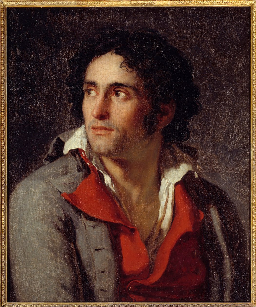 Presunto retrato del carcelero del pintor Jacques Louis David en prisión tras la caída de Robespierre en 1794 de Jacques Louis David