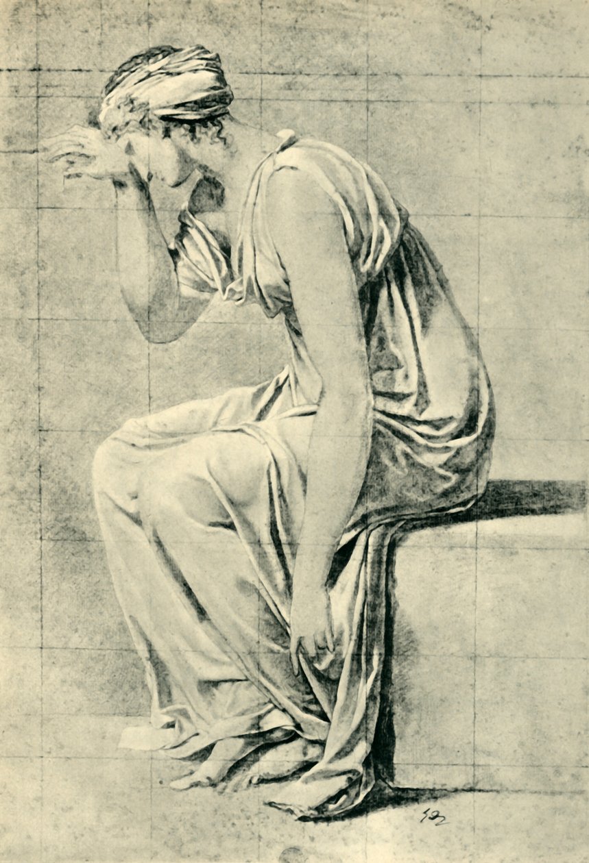 Mujer sentada, finales del siglo XVIII-principios del siglo XIX, 1943 de Jacques Louis David