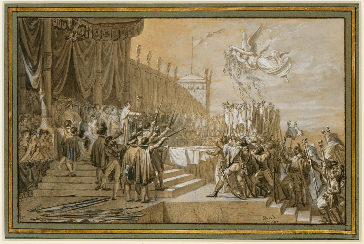 Sermón dado por el Ejército al Emperador tras la distribución de ... de Jacques Louis David