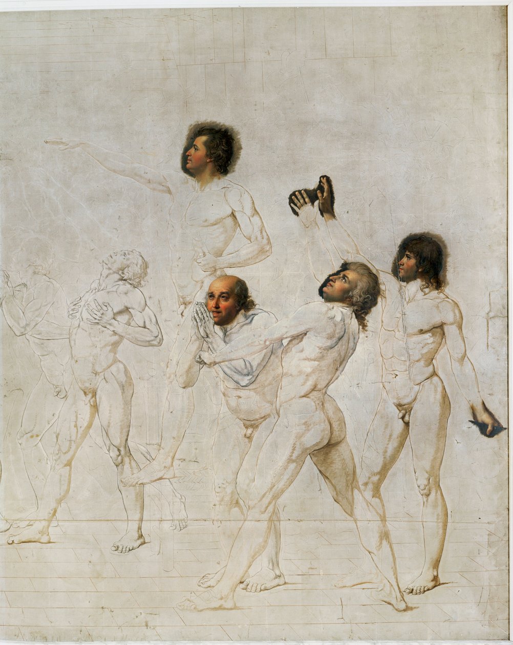 Boceto para el juramento del Jeu de Paume ... de Jacques Louis David