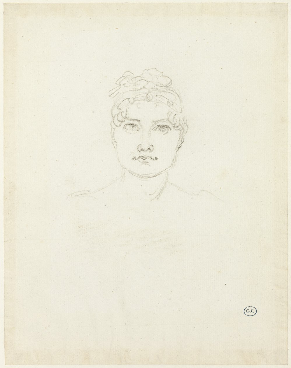 Boceto de cabeza de mujer de Jacques Louis David