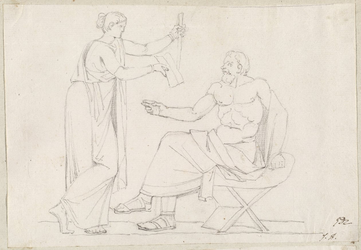 Sócrates y Diotima de Jacques Louis David