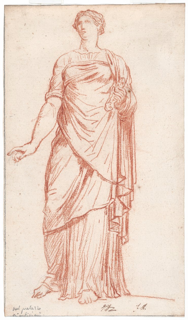 Estatua de Flora vista de frente, en el Palazzo Giustiniani, Roma de Jacques Louis David
