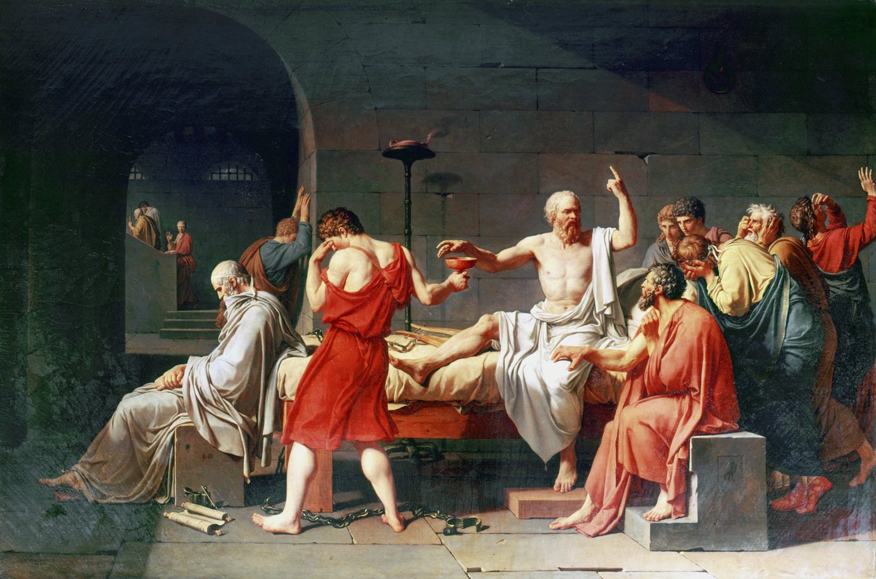 La muerte de Sócrates, siglo IV a.C., 1787 de Jacques Louis David