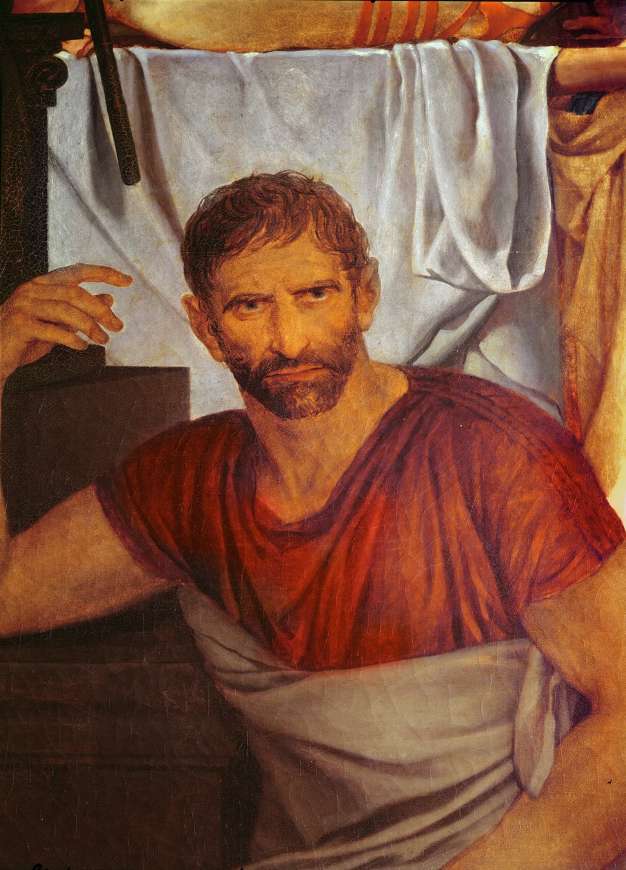 Los Lictores Traen a Bruto los Cuerpos de Sus Hijos (detalle), 1789 de Jacques Louis David