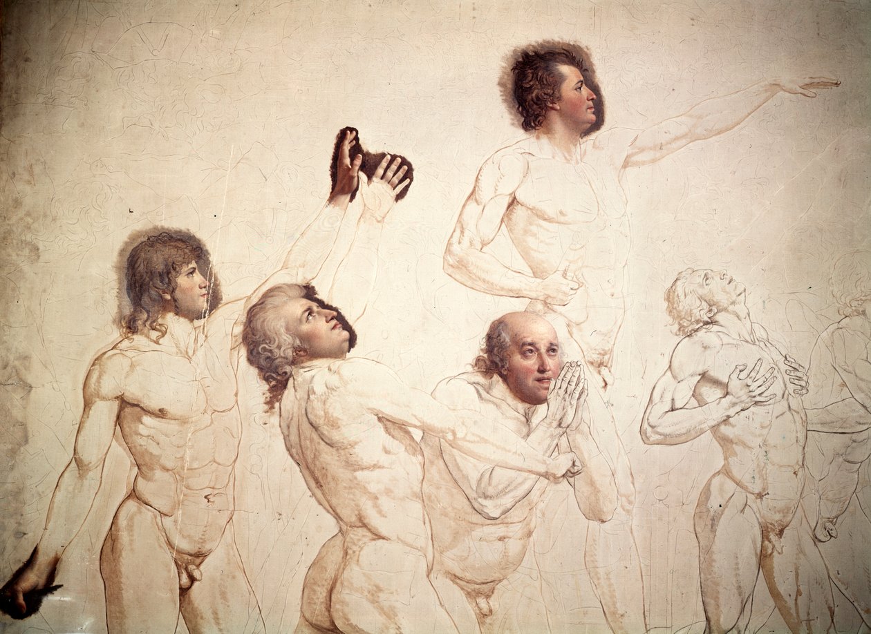 El juramento del juego de pelota (detalle), 1791-1792 de Jacques Louis David