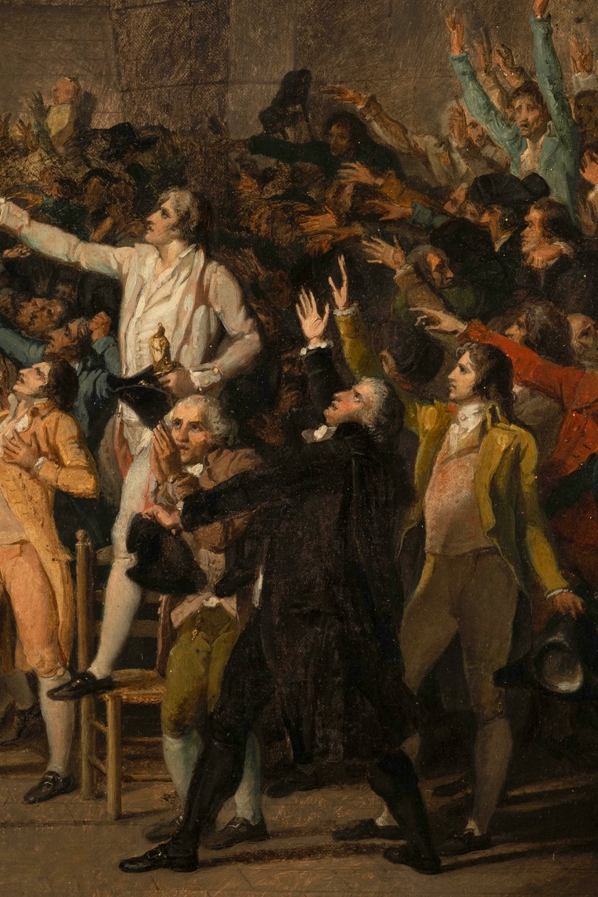 Juramento en la pista de tenis, 20 de junio de 1789, detalle de Jacques Louis David
