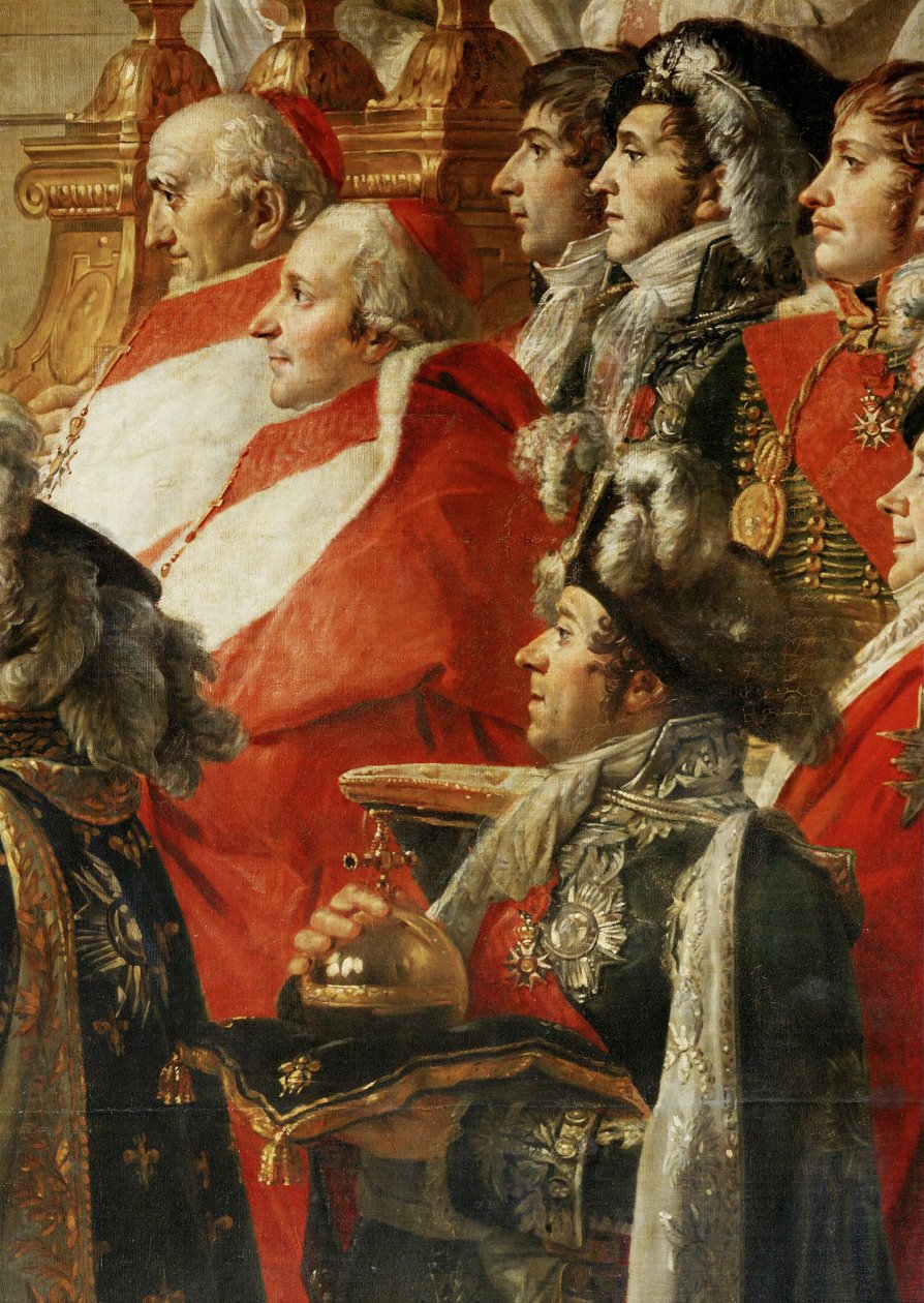 Coronación de Napoleón I por el Papa Pío VII en la catedral de Notre-Dame de París ... de Jacques Louis David