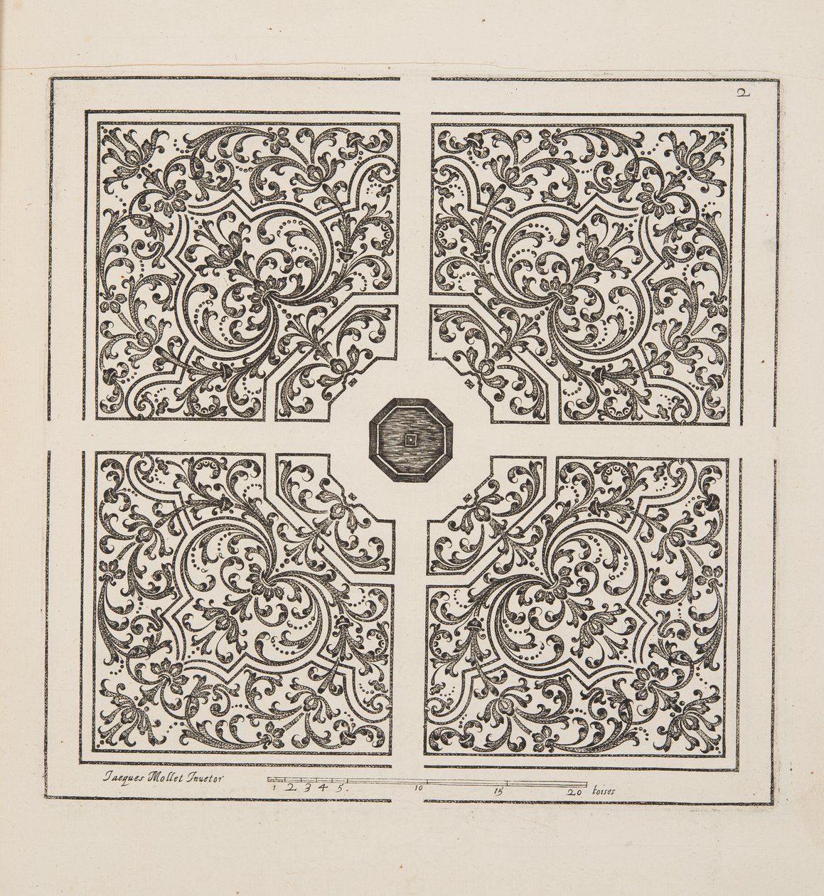 Diseño para Parterre, del Theatre des Plans et Jardinages, pub.1652 de Jacques Mollet