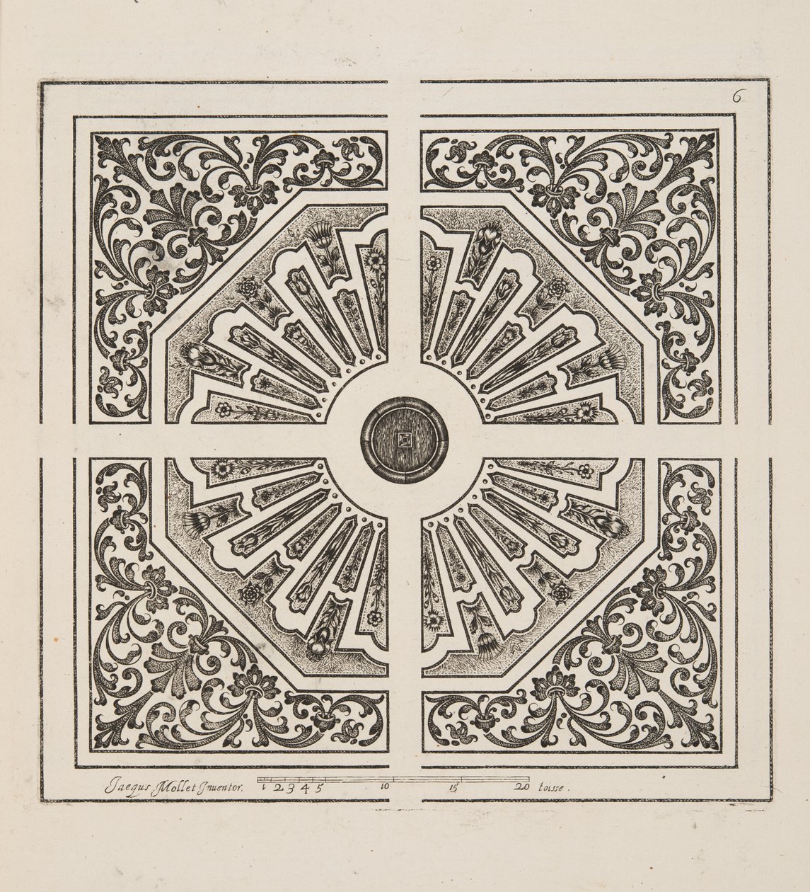 Diseño para Parterre, de Theatre des Plans et Jardinages, pub.1652 de Jacques Mollet