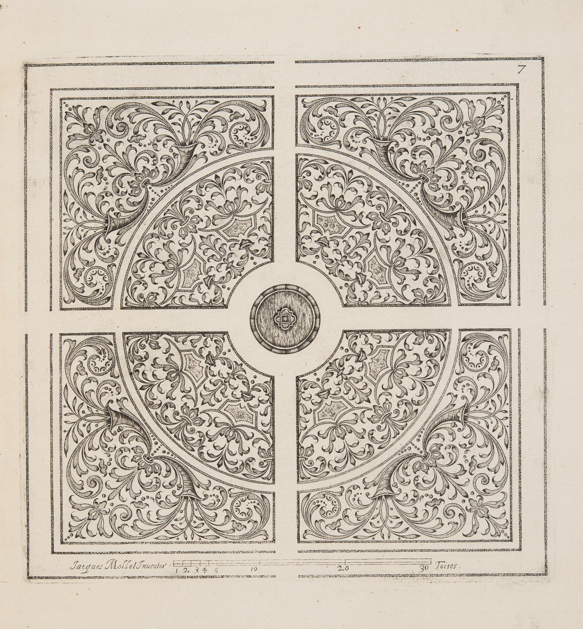 Diseño para Parterre, de Theatre des Plans et Jardinages, pub.1652 de Jacques Mollet