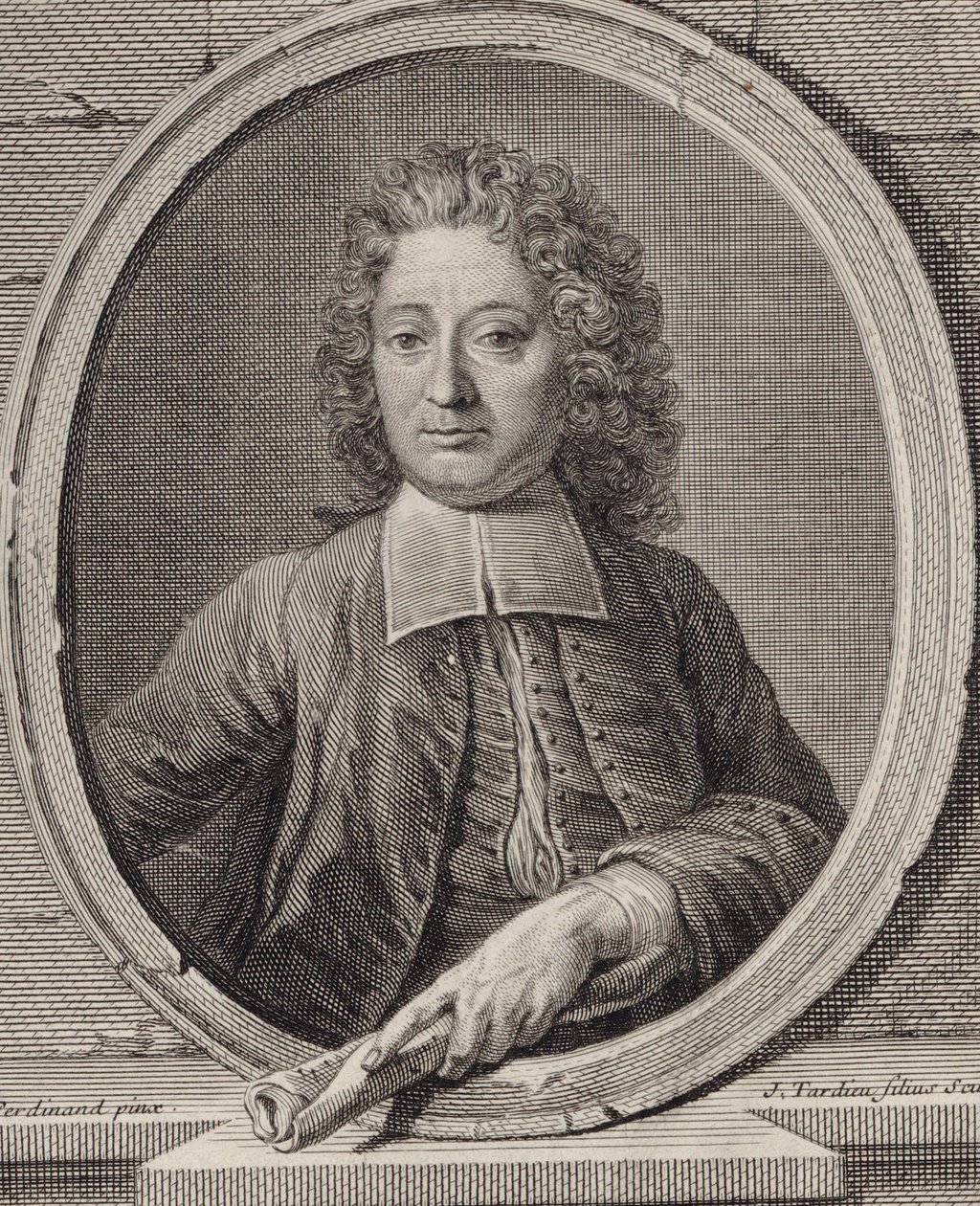Retrato del compositor Jean-François Lallouette 1651-1728 de Jacques Nicolas Tardieu