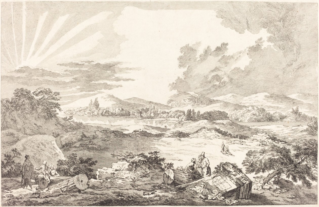 El Dromos, Atenas de Jacques Philippe LeBas after Julien David Le Roy