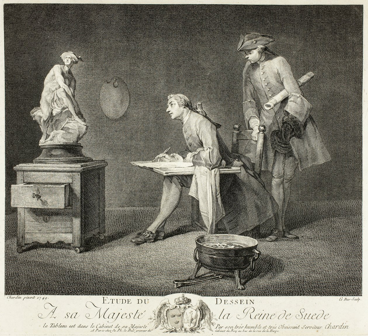 La lección de dibujo de Jacques Philippe Le Bas