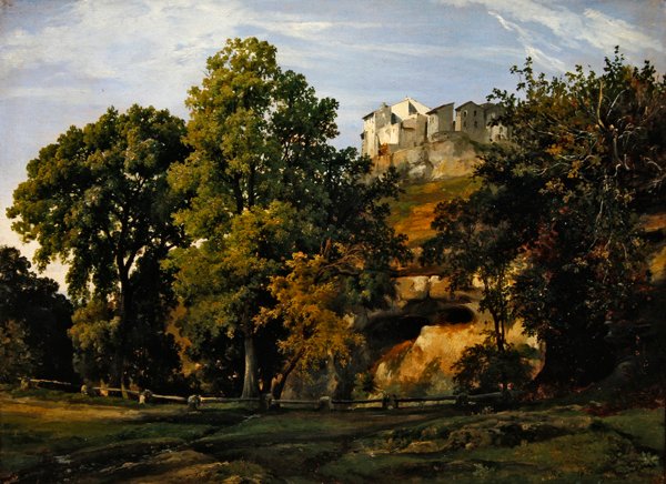 Paisaje, vista de Marino, 1826 de Jacques Raymond Brascassat