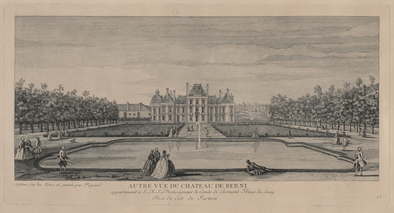Castillo de Berny desde los jardines de Jacques Rigaud