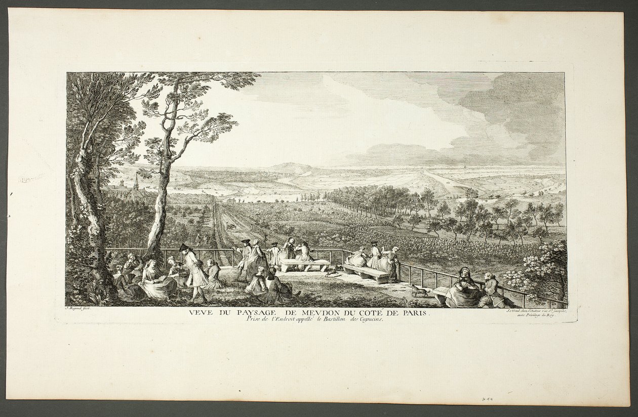 Vista del paisaje de Meudon hacia París de Jacques Rigaud