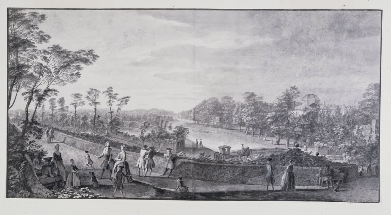 El río artificial, Villa Chiswick de Lord Burlington de Jacques Rigaud