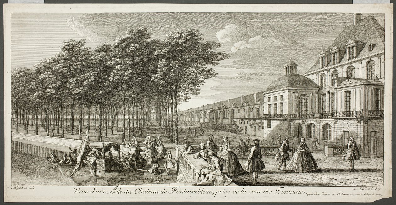 Vista de un ala del palacio de Fontainebleau, de la serie Le Château de Fontainebleau de Jacques Rigaud