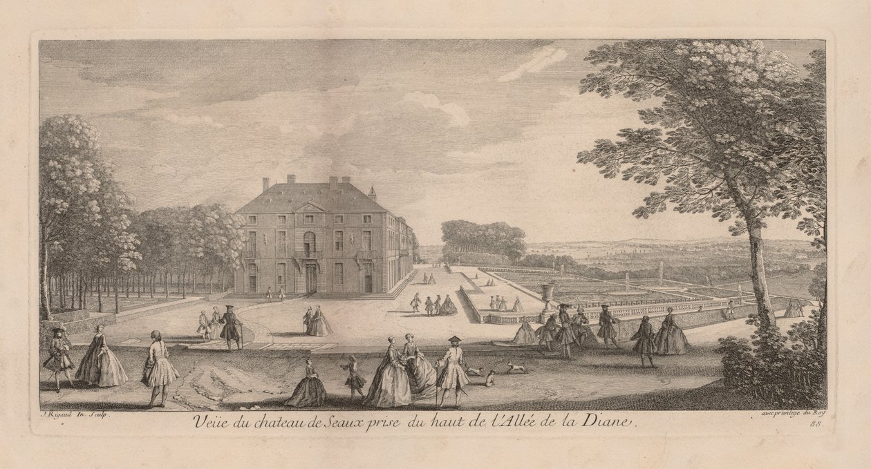 Vista del Château de Sceaux desde el Paseo de Diana de Jacques Rigaud