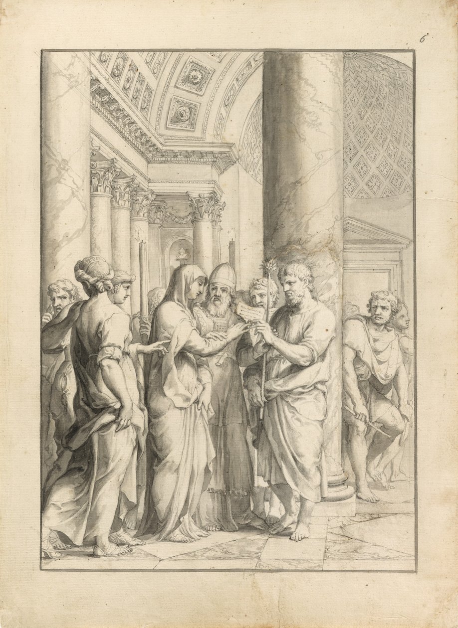 Matrimonio de la Virgen, c.1640 de Jacques Stella