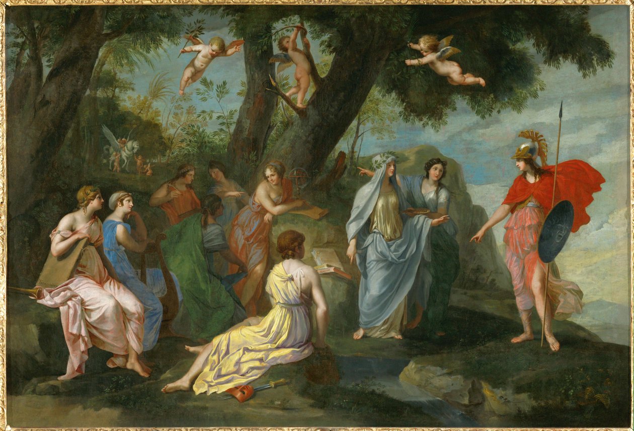 Minerve chez les Muses - Minerva y las Musas ... de Jacques Stella