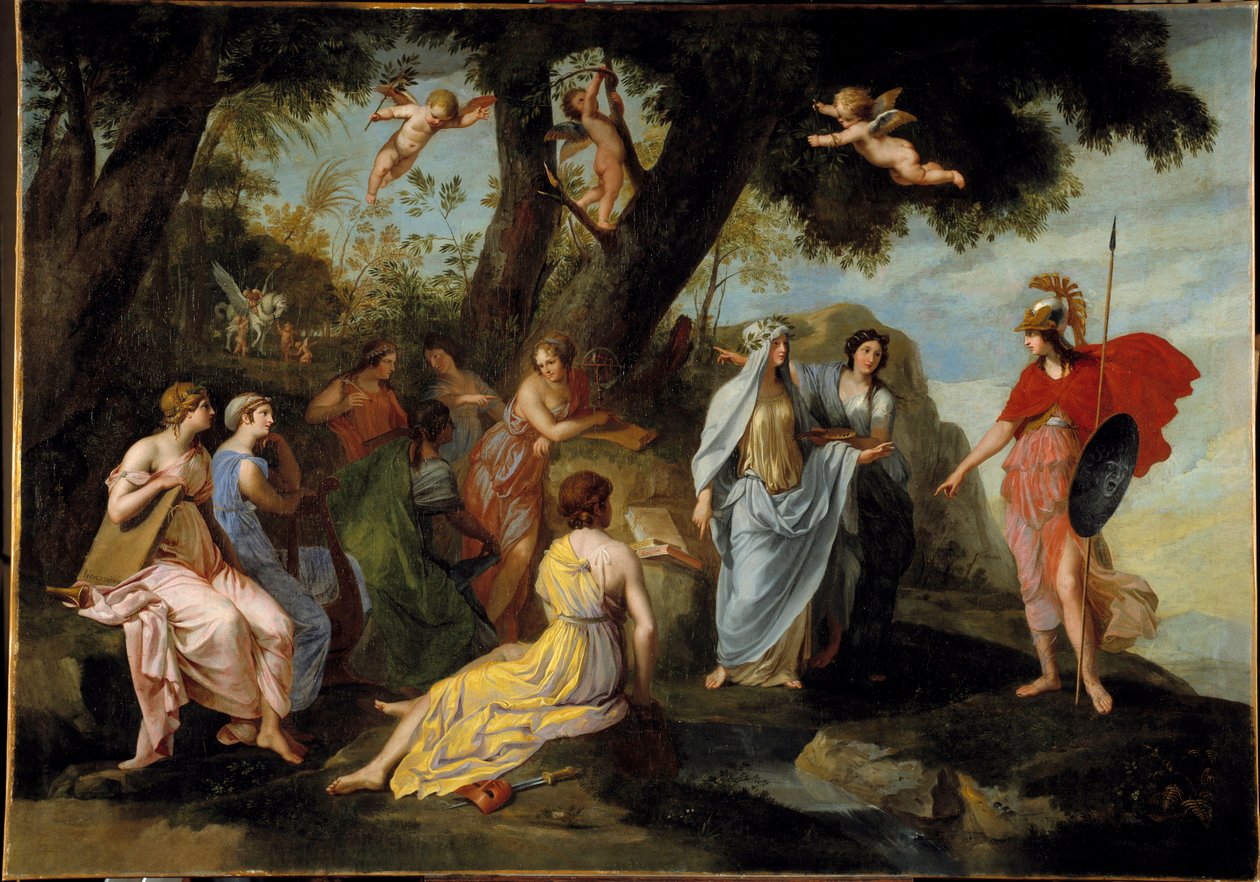 Minerva en las Musas de Jacques Stella