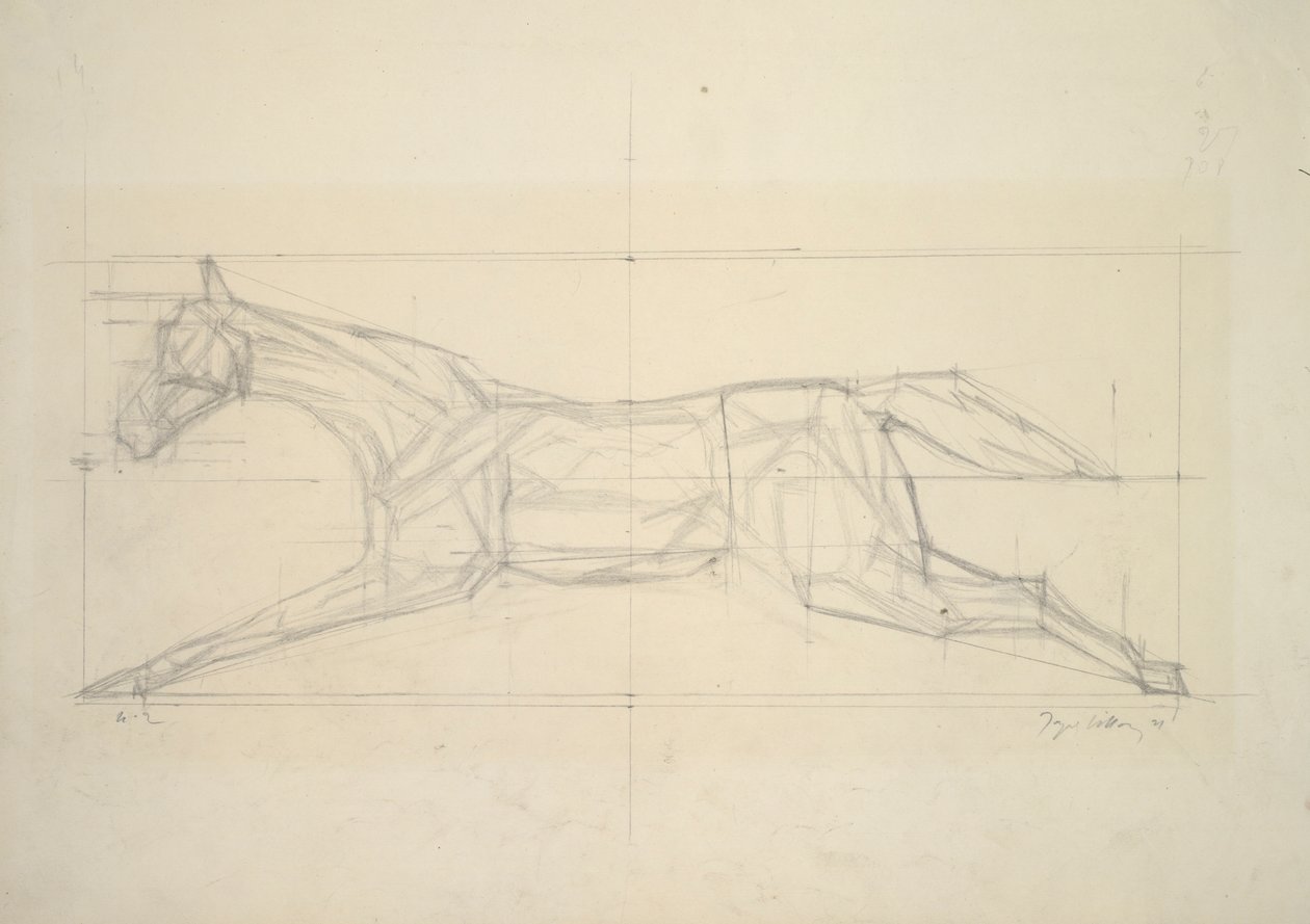 Serie Jockey, no.2 (Caballo visto de lado) de Jacques Villon