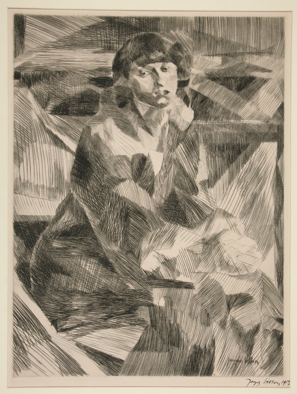 retrato de una mujer joven de Jacques Villon