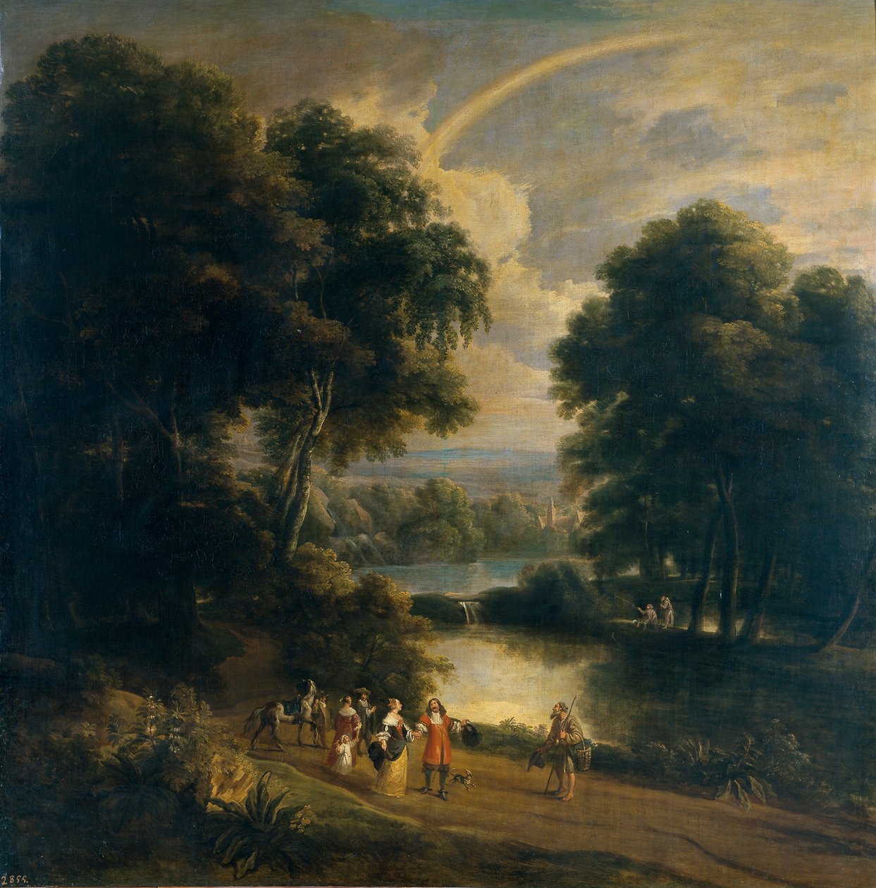Paisaje junto a un río (óleo sobre lienzo) de Jacques d