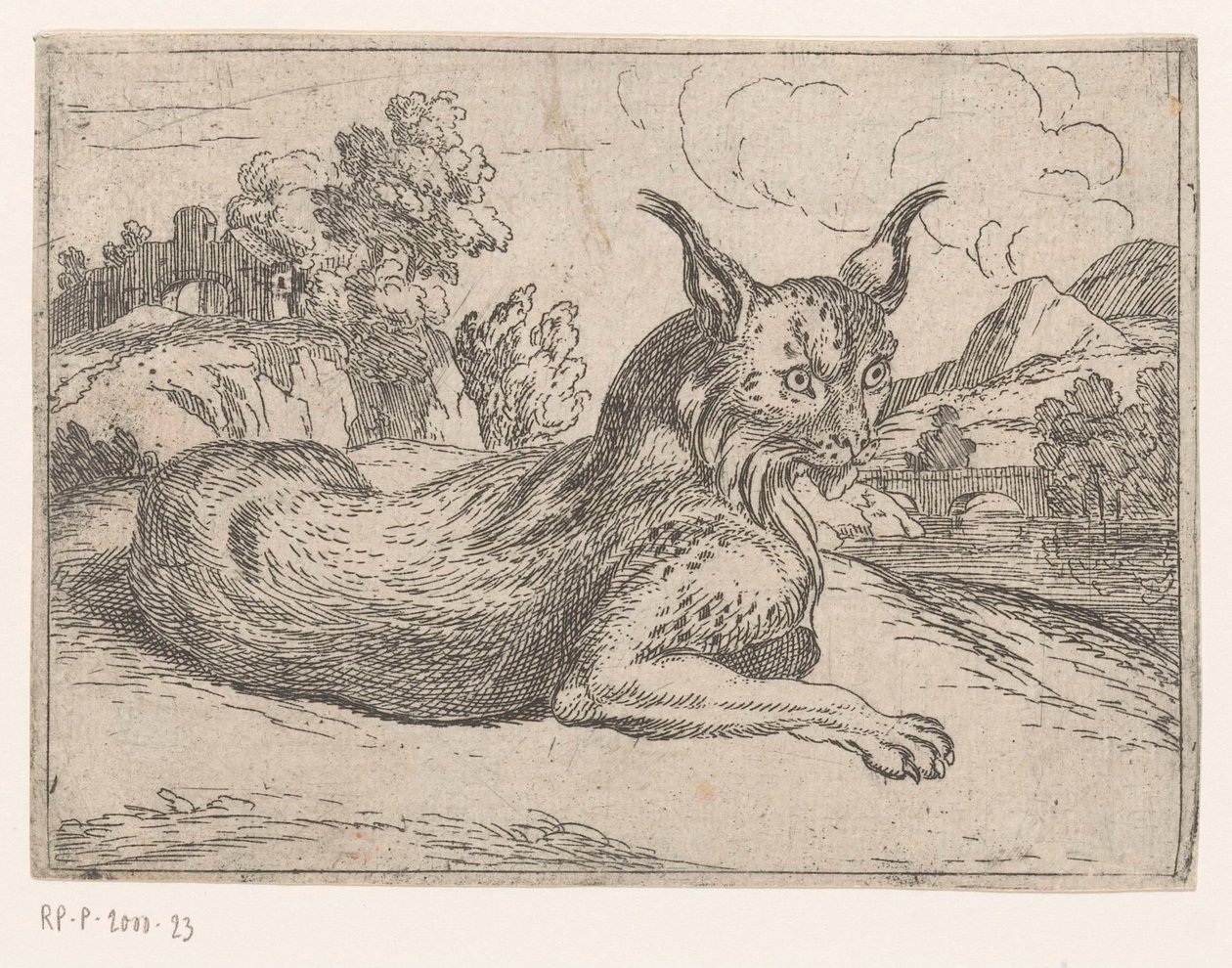 Lince Animales en paisajes (título de la serie) de Jacques de Fornazeris (attributed to)