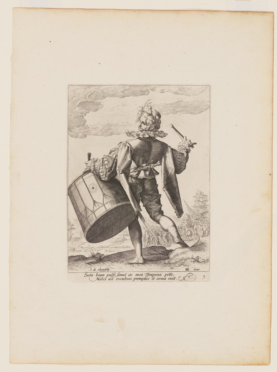 Tamborilero, de Oficiales y soldados de la escolta del emperador Rodolfo II de Jacques de Gheyn II