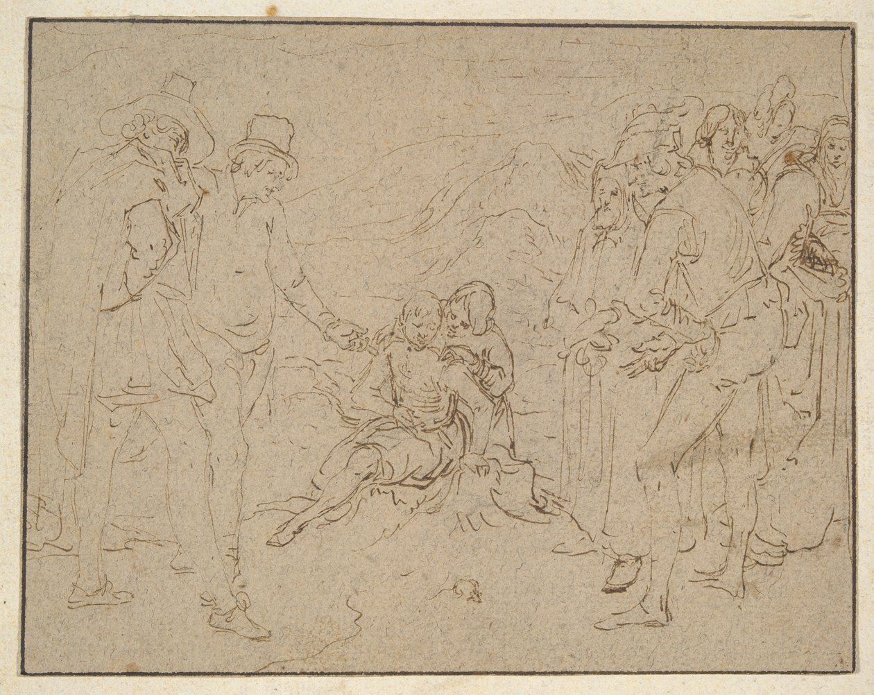 Trabajo en un Dunghill, intentado por sus amigas de Jacques de Gheyn II