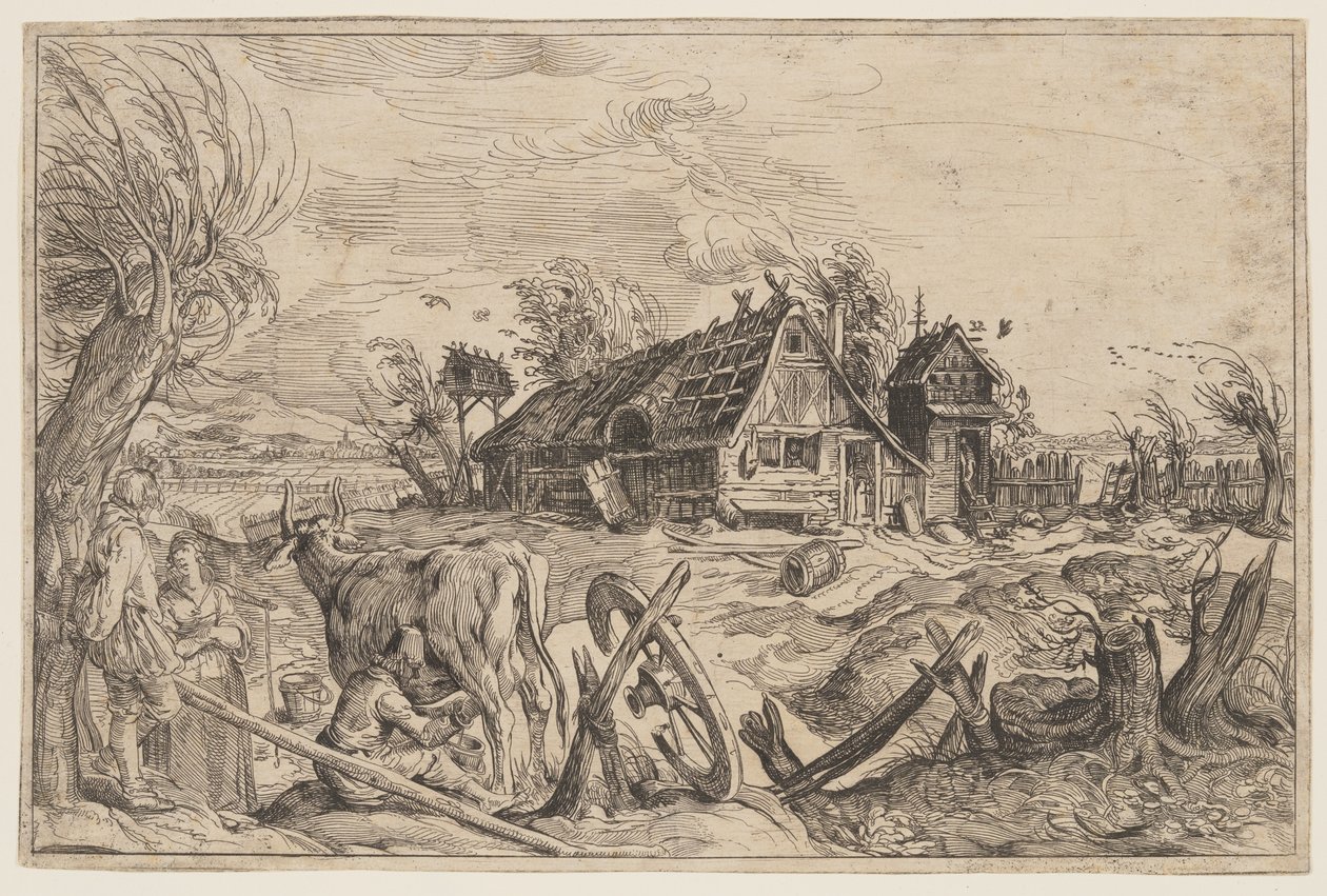 Paisaje con granja de Jacques de Gheyn II