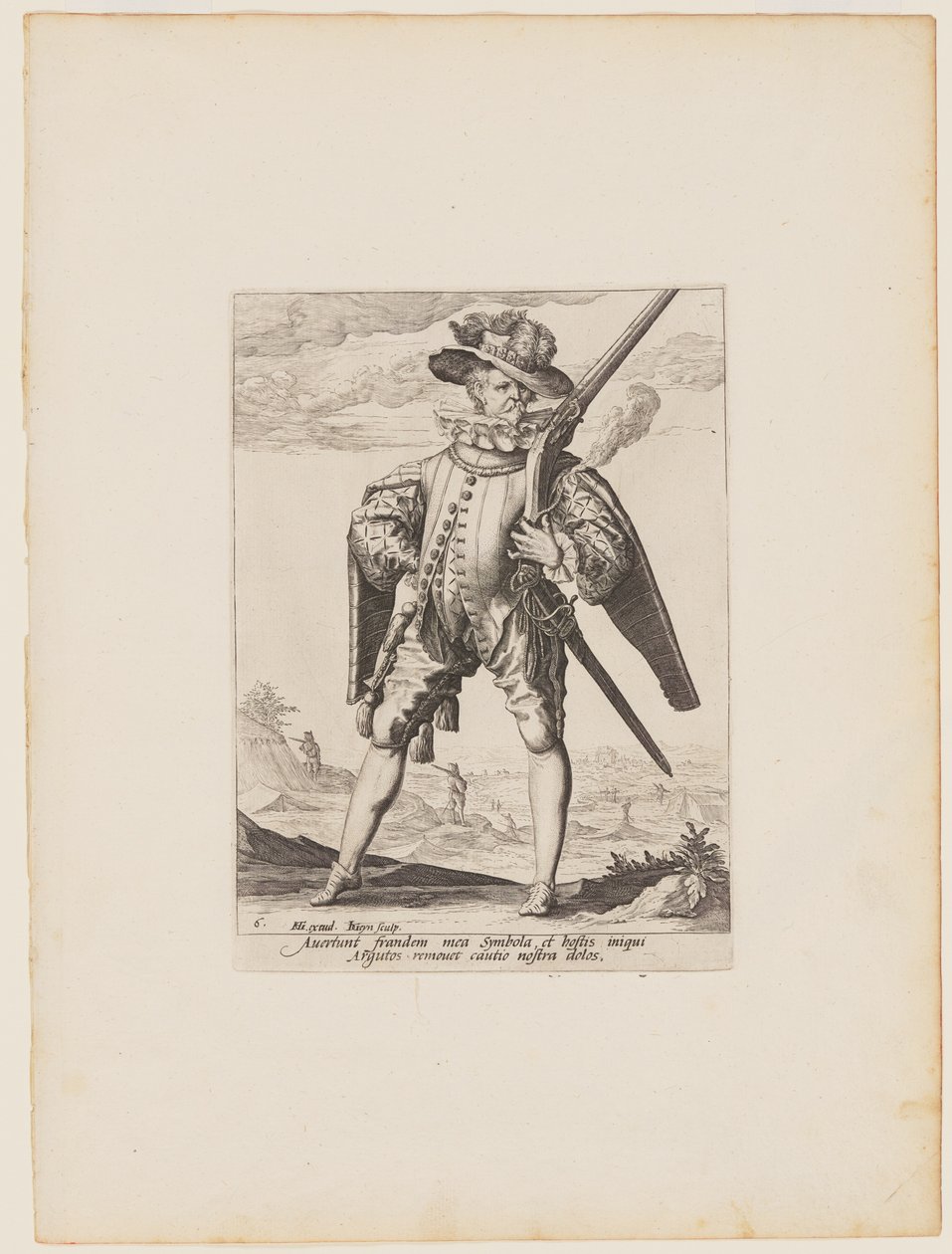 Mosquetero, de Oficiales y soldados de la escolta del emperador Rodolfo II de Jacques de Gheyn II