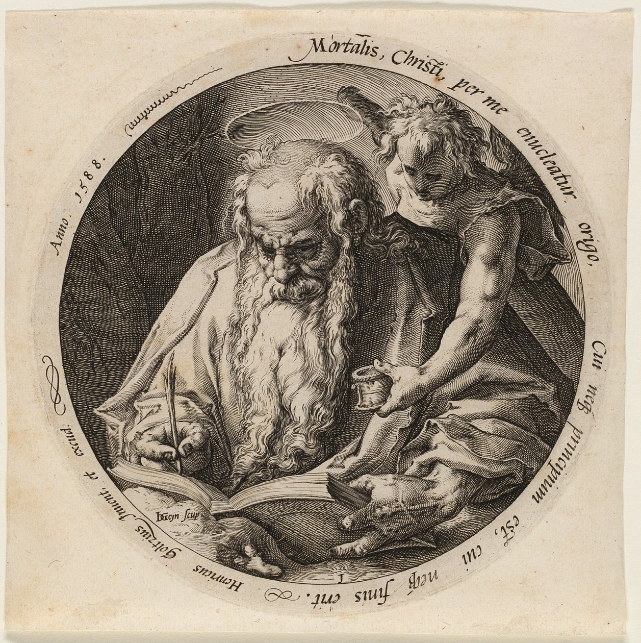 San Mateo, lámina uno de Los cuatro evangelistas de Jacques de Gheyn II