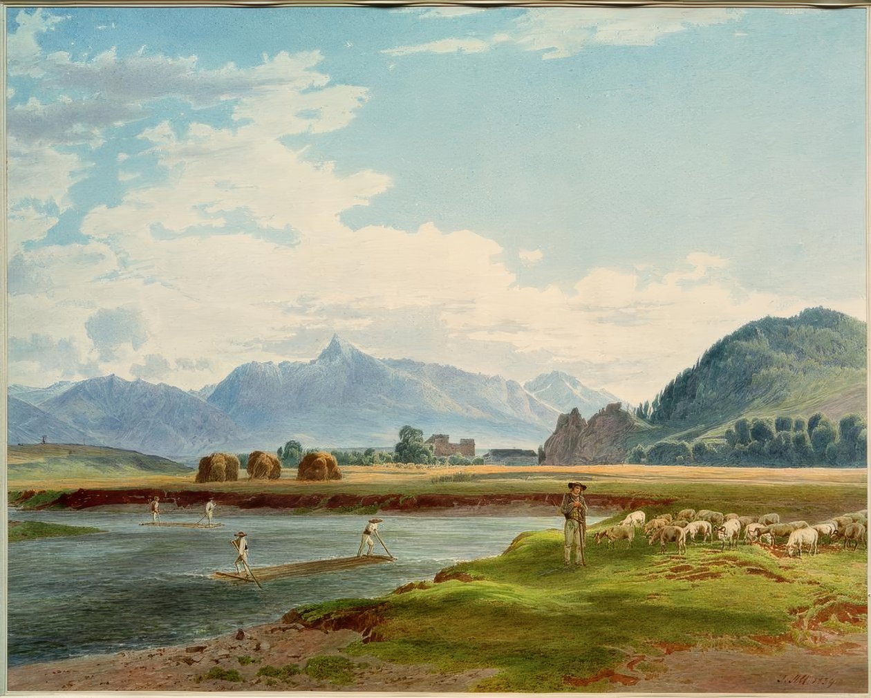 Vista del Kriváň desde el puente Bela cerca de Hrádek de Jakob Alt