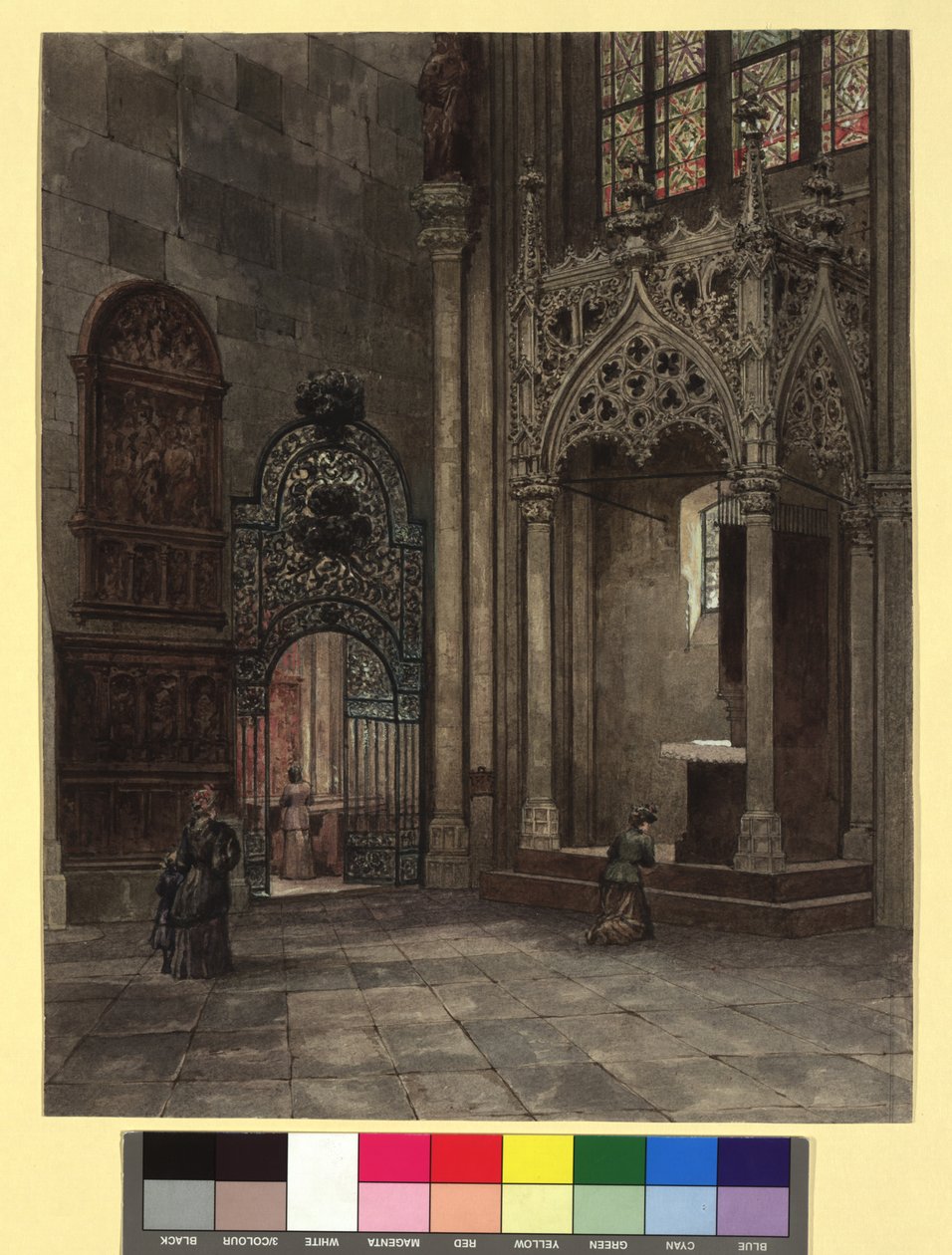 Dosel gótico en la iglesia de San Esteban, frente a la capilla de la Cruz de Jakob Alt