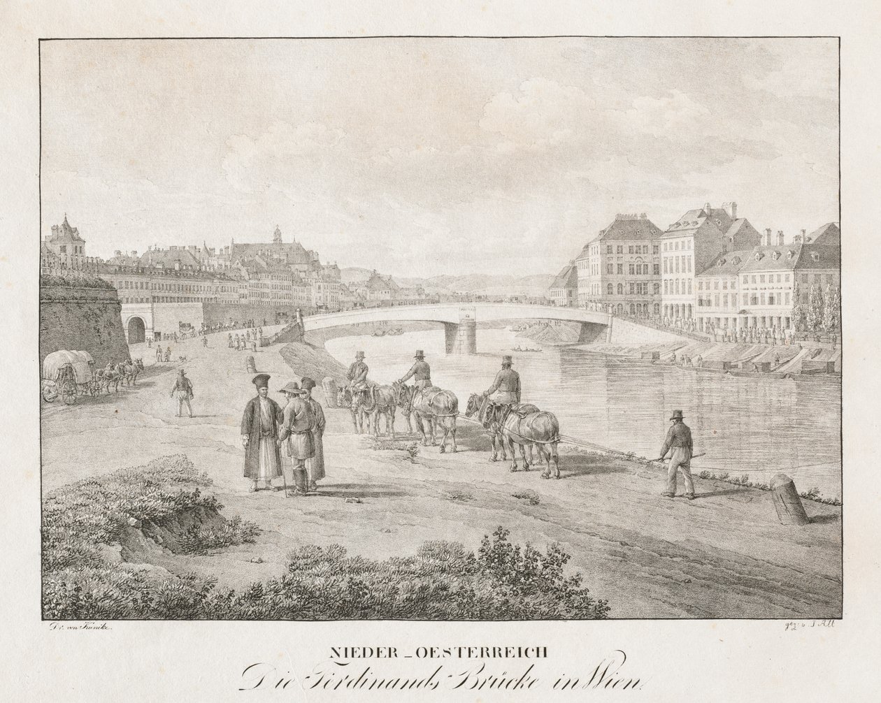 Nieder-oesterreich, Die Ferdinand Brucke in Wien de Jakob Alt