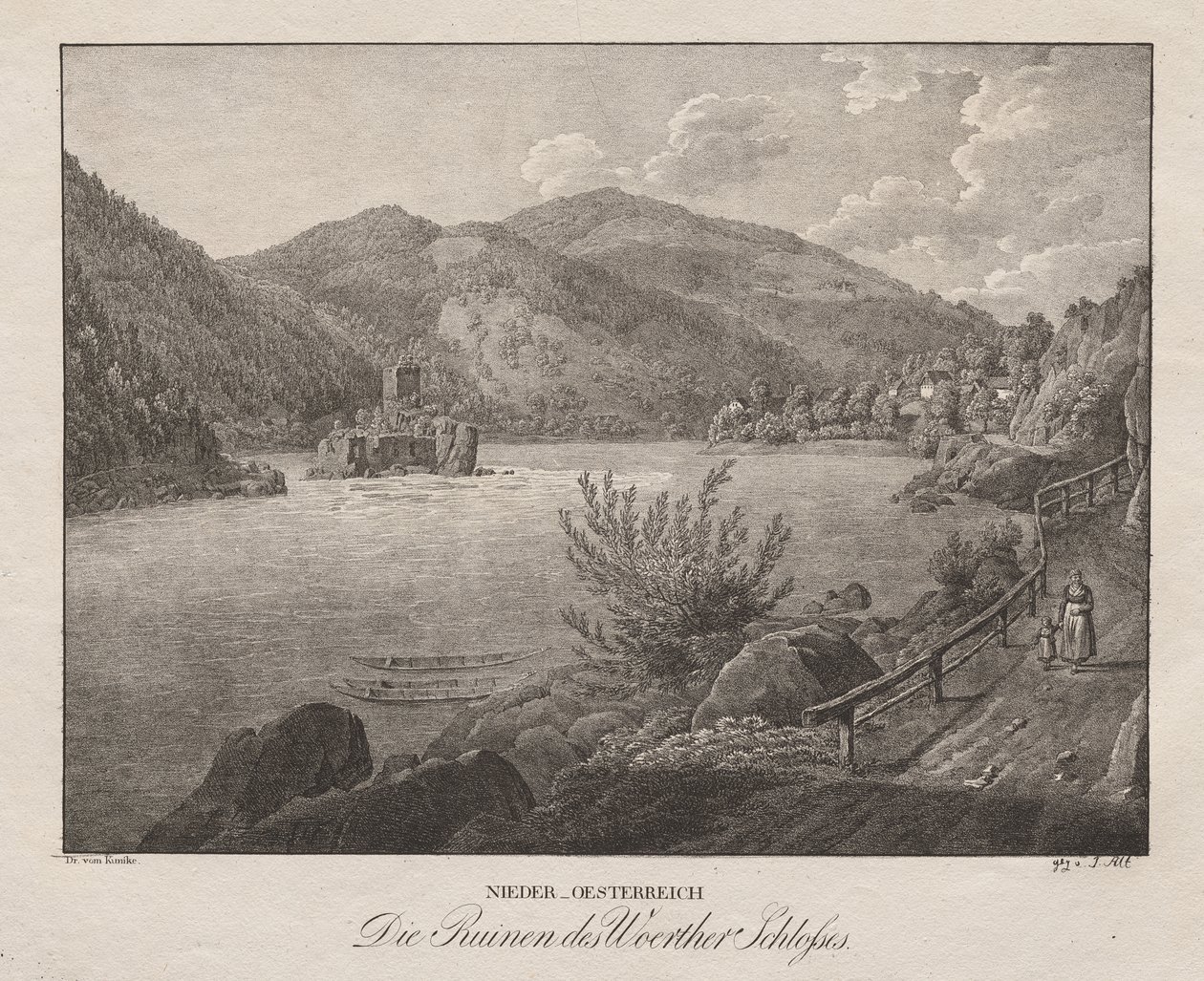 Nieder-oesterreich, Die Ruinen des Woerther Schlosses de Jakob Alt